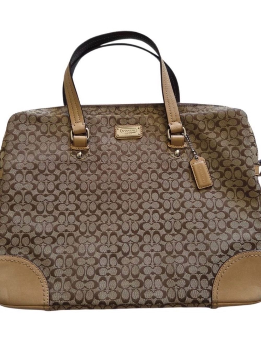 Coach Vintage Brown/Tan Signature Laptop Satchel